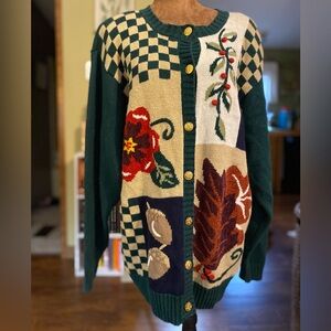 Laura Gayle green cottagecore ramie vintage cardigan